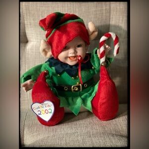 Geppeddo cuddle kids elf baby doll Jolly Johnathon vintage Christmas